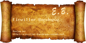 Einviller Bendegúz névjegykártya